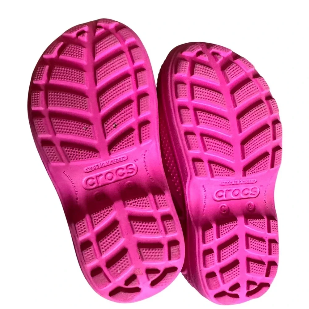 Croc Handle It Rain Boots Toddler Girl 8C Pink Crush Waterproof Outdoor Kidcore